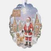 Personalized Dog Walker at Christmas Business Card オーナメントカード (左)