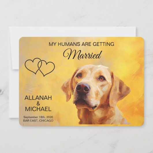 Personalized Dog Wedding Save The Date Invitation 招待状 (正面)