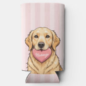 Personalized Dog with Heart Happy Valentine's Day スリム缶クーラー (裏面)