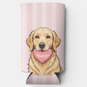 Personalized Dog with Heart Happy Valentine's Day スリム缶クーラー (正面)