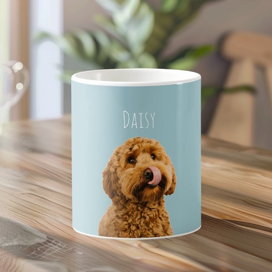 Personalized Dog with Name | Custom Pet Photo コーヒーマグカップ