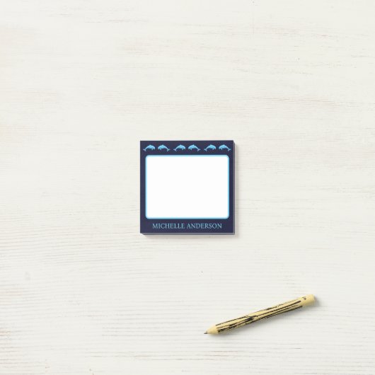 Personalized Dolphins Post-it Notes with Name ポストイット (デスク上)