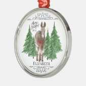 Personalized Donkey Christmas Ornament Keepsake メタルオーナメント (左)