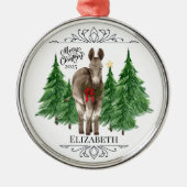 Personalized Donkey Christmas Ornament Keepsake メタルオーナメント (正面)