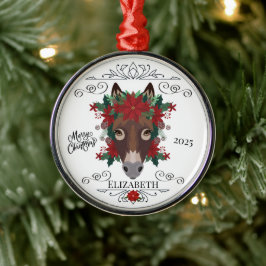 Personalized Donkey Christmas Ornament Keepsake メタルオーナメント