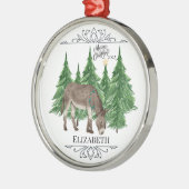 Personalized Donkey Christmas Ornament Keepsake メタルオーナメント (左)