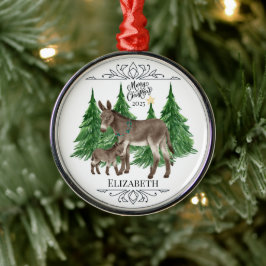 Personalized Donkey Christmas Ornament Keepsake メタルオーナメント
