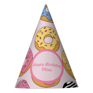 Personalized Donut-Themed Birthday Cone パーティーハット