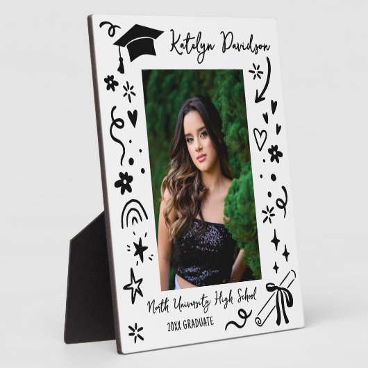Personalized Doodle Graduation Photo Keepsake フォトプラーク (側面)