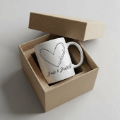 Personalized doodle heart wedding  コーヒーマグカップ