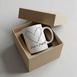 Personalized doodle heart wedding  コーヒーマグカップ