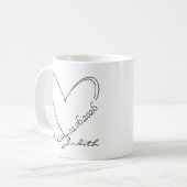 Personalized doodle heart wedding  コーヒーマグカップ (正面左)