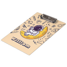 Personalized Doodle Space Planets Back to School クリップボード