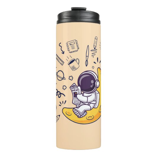Personalized Doodle Space Planets Back to School タンブラー (正面)