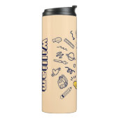 Personalized Doodle Space Planets Back to School タンブラー (回転左)