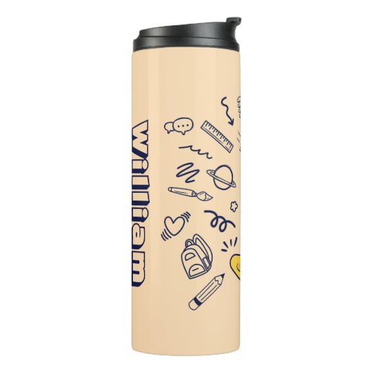 Personalized Doodle Space Planets Back to School タンブラー (回転左)