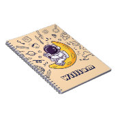 Personalized Doodle Space Planets Back to School ノートブック (右側)