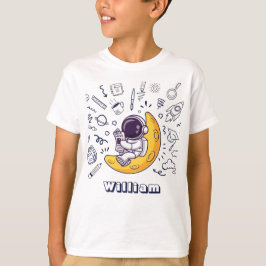 Personalized Doodle Space Planets Back to School Tシャツ
