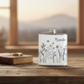 Personalized Doodle Wild Plants Vinyl Wrapped Flas フラスク