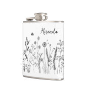 Personalized Doodle Wild Plants Vinyl Wrapped Flas フラスク (左)