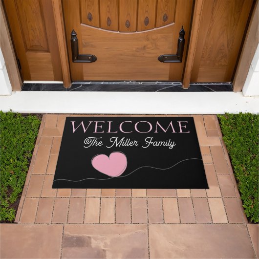 Personalized doormat heart personalized ドアマット (室外)
