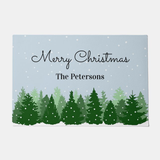 Personalized Doormat Merry Christmas ドアマット (正面)