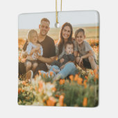 Personalized Double Sided Family Photo Christmas セラミックオーナメント (左)