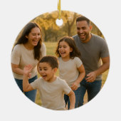 Personalized Double-Sided Family Photo Christmas セラミックオーナメント (裏面)