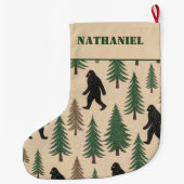 Personalized  Double sided Novelty Yeti  ラージクリスマスストッキング (裏面)