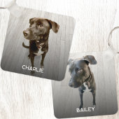 Personalized Double Sided Pet Dog Two Photo キーホルダー