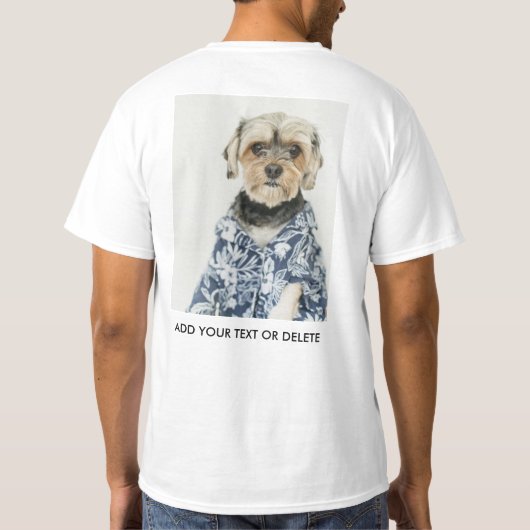 Personalized Double Sided Photo Text White Tシャツ (裏面)