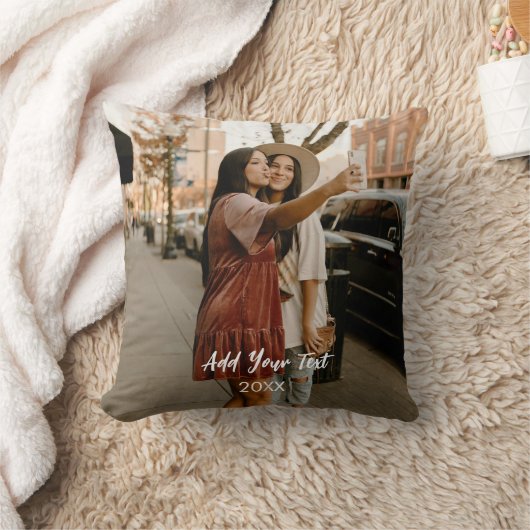 Personalized Double-Sided Two Photos クッション (ブランケット)
