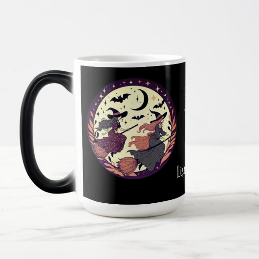 Personalized Double Trouble Halloween  モーフィングマグカップ (左)