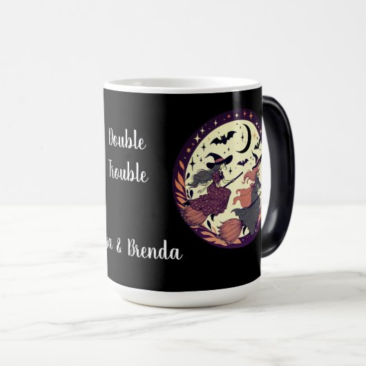 Personalized Double Trouble Halloween モーフィングマグカップ (正面右)