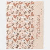 Personalized Dove & Heart Christian Pattern  フリースブランケット (正面)