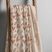 Personalized Dove & Heart Christian Pattern  フリースブランケット