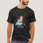 Personalized Dove Rose Black Dark T-Shirt Design Tシャツ (正面)