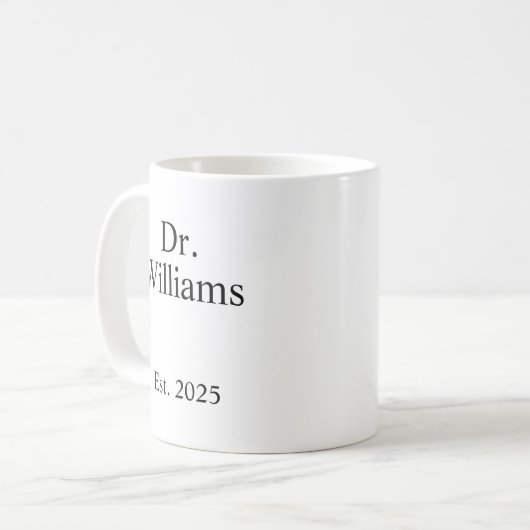 Personalized Dr Coffee Mug, name Ceramic Mug E コーヒーマグカップ (正面左)