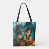 Personalized Dragon Adventure Tote Bag for Kids トートバッグ (裏面)