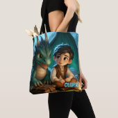Personalized Dragon Adventure Tote Bag for Kids トートバッグ (クローズアップ)