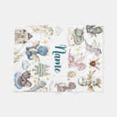 Personalized Dragon Baby Blanket with Name フリースブランケット (正面(横))