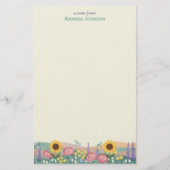 Personalized Dragonfly Flower Field Custom Name 便箋 (正面)