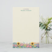 Personalized Dragonfly Flower Field Custom Name 便箋 (スタンド正面)