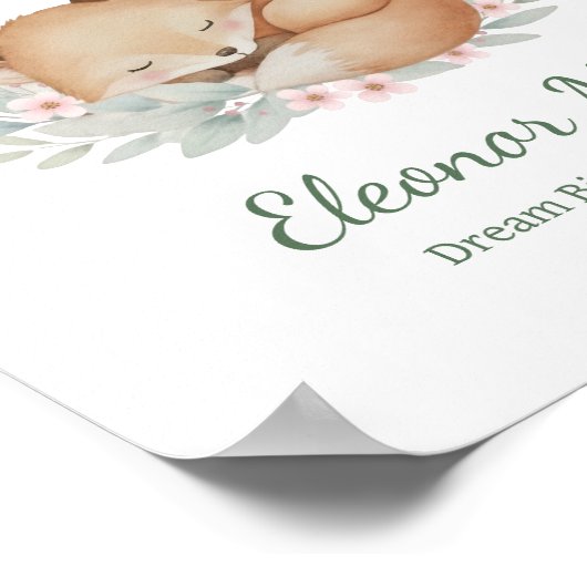 Personalized Dream Big, Little One Nursery Wall ポスター (角)