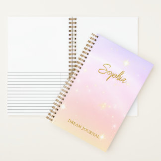 Personalized Dream Journal Notebook Soft Pastel ノートブック
