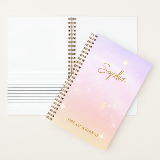 Personalized Dream Journal Notebook Soft Pastel ノートブック (内側)