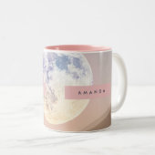 Personalized Dreamy Full Moon Over Desert ツートーンマグカップ (正面右)