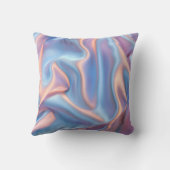 Personalized Dreamy Pastel Iridescent Satin Waves  クッション (裏面)
