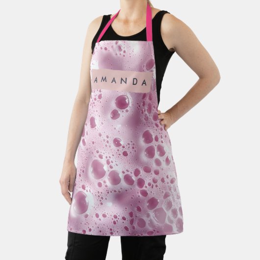 Personalized Dreamy Pastel Pink Bubble  エプロン (インサイチュ)