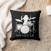 Personalized Drummer Girl | Drums Drummer Gift クッション (ブランケット)